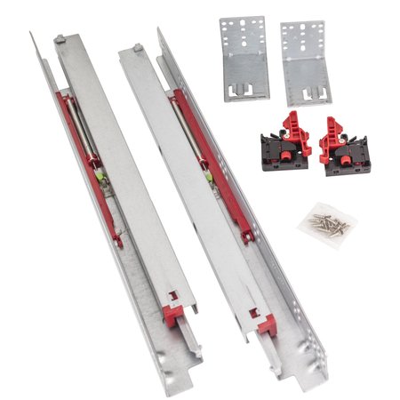 Hardware Resources 21" Std Dty Soft-close 100lb Full ext. UnderMnt Slide Kit-Includes Clips, Rear Brackets & Screws USE58-21